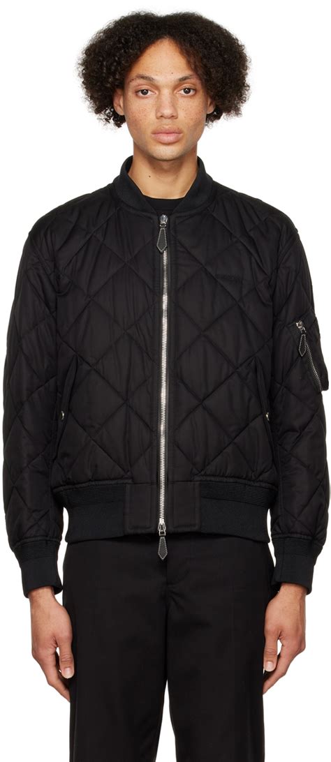 burberry black polyamide bomber jacket|Burberry military jacket.